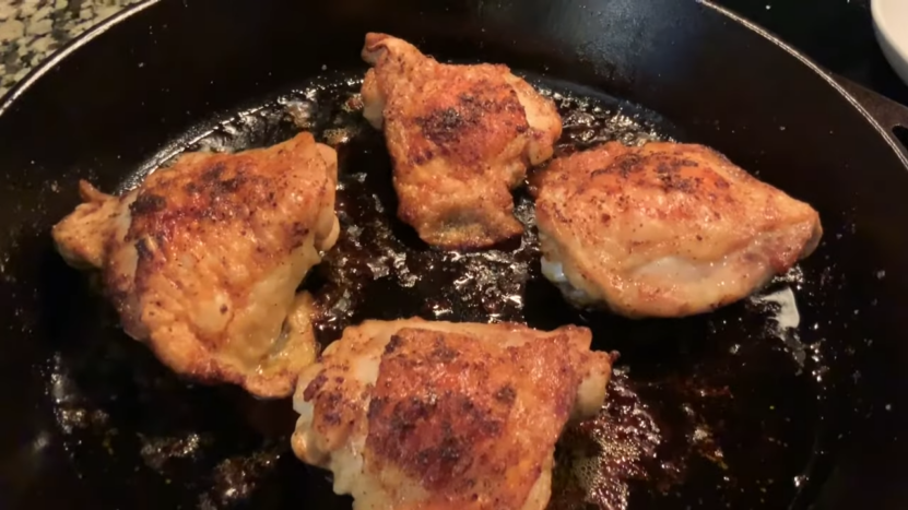 Crispy Skin Oven Roast Chicken in Cast Iron Skillet