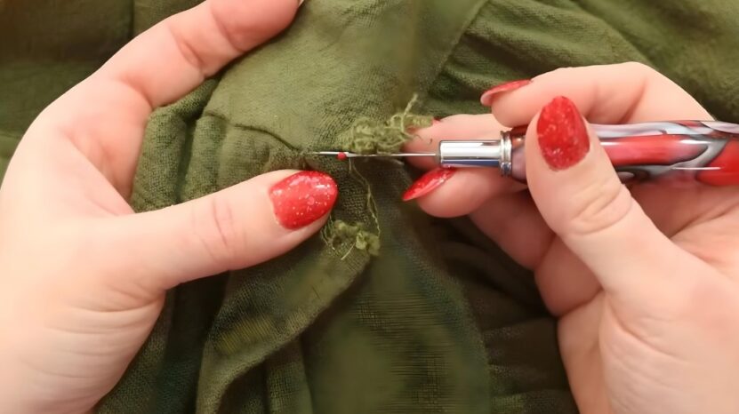 Old-fashioned clothing repair